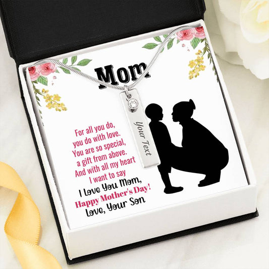 To My Mom, "With All My Heart, I want to say I Love You" - Necklace