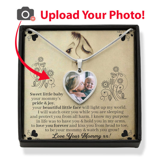 To My New Mommy - "Your Mommy's Pride & Joy" - Upload Photo Necklace